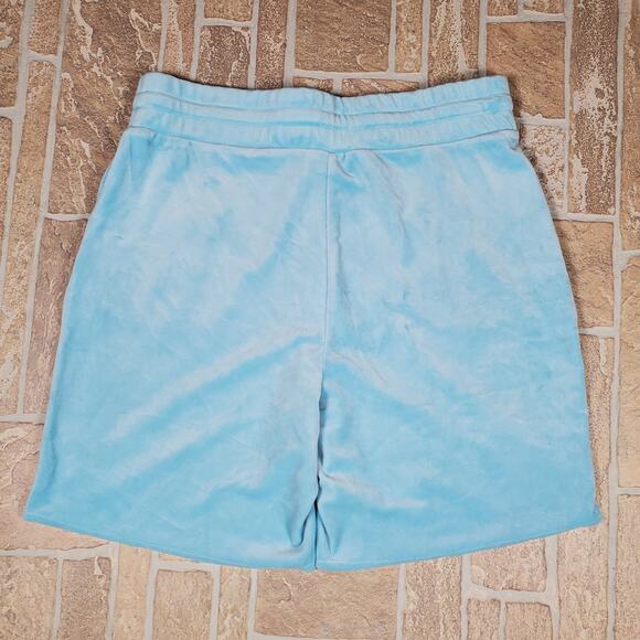Juicy Couture Luxe Velour Long Short Spring Blue Size Large - Picture 3 of 6